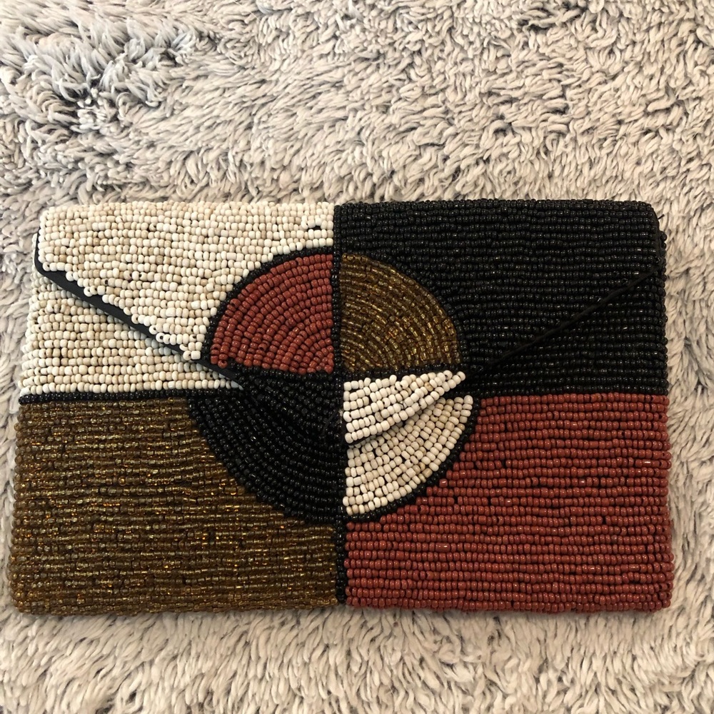 Handcrafted beaded clutch